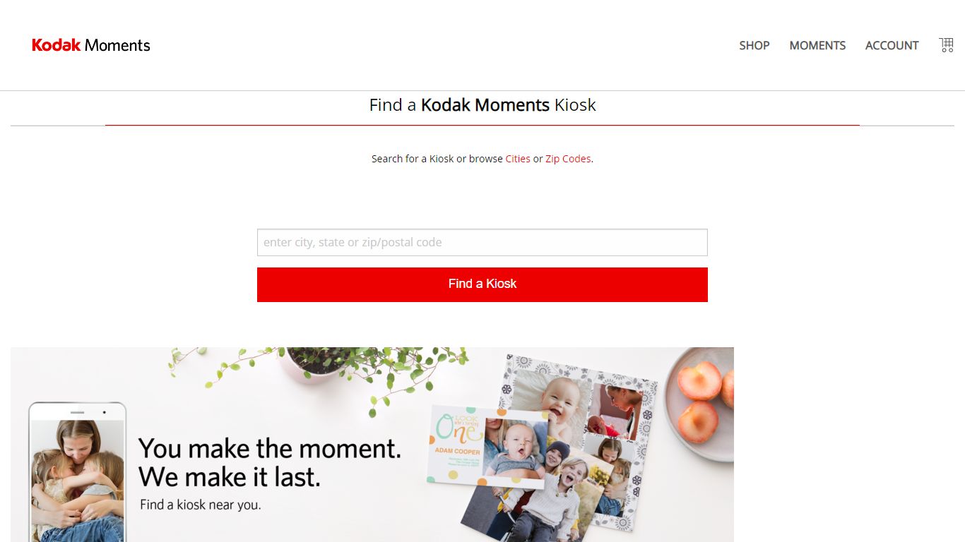 Kiosk Locator – Kodak Moments